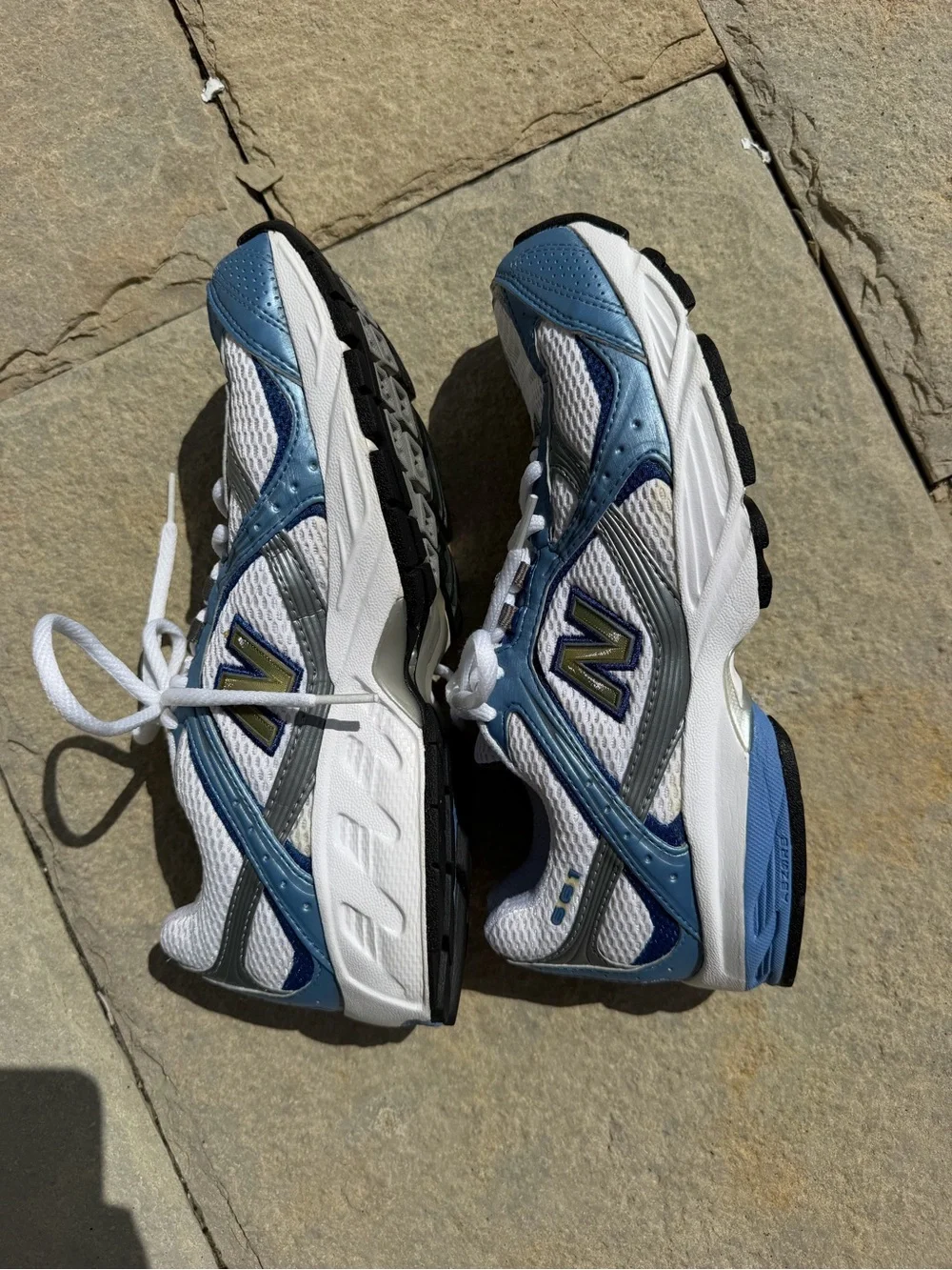 New Balance 550 White and Blue Sneakers